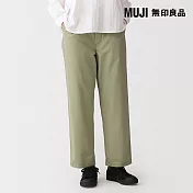 【MUJI 無印良品】女水洗棉舒適錐形褲 S 卡其綠