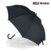 【MUJI 無印良品】晴雨兩用識別加掛長傘 黑色