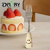 【OMORY】304可站立陶瓷厚柄微笑餐具- 餐叉