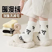 【Missking 1983】蝴蝶結厚絨暖糯保暖中筒襪 (3雙組)