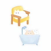 【日本EL COMMUN】軟綿綿貓 造型貼紙2入組 ‧ 放鬆