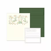 【日本EL COMMUN】動物x花卉活版印刷信封紙組 ‧ 恐龍x罌粟花