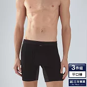 【三花】超透氣運動內褲(3件組) 男內褲 四角褲 L 黑
