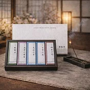 【日本香彩堂】微煙款｜京線香 短寸線香禮盒5款*100支 (然樹香/白壇/麝香/海洋/龍涎香)