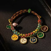 【HandStyle】手鍊 藏式五路財神幸運編織多彩轉運手鍊(91050)  _男款x16-18cm