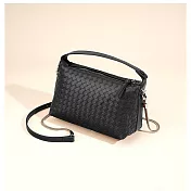 O-ni O-ni全新品精選優質牛皮真皮菱格編織時尚單肩時尚餃子包(品質保證)(bag-6174) 黑色