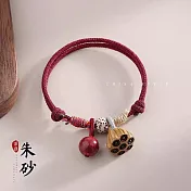 【HandStyle】手鍊 古風硃砂蓮蓬木質禪意紅珠開運手鍊(41015) _硃砂蓮藕
