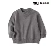 【MUJI 無印良品】幼兒容易穿脫裏毛圓領衫 80 墨灰