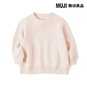 【MUJI 無印良品】幼兒容易穿脫裏毛圓領衫 80 淡桃紅