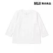 【MUJI 無印良品】幼兒容易穿脫棉天竺圓領長袖T恤 80 柔白