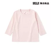【MUJI 無印良品】幼兒容易穿脫棉天竺圓領長袖T恤 80 淡粉