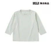 【MUJI 無印良品】幼兒容易穿脫棉天竺圓領長袖T恤 80 淡綠