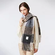 【ST.MALO】秘魯文藝復興羊駝雲絨披肩-2510WS- F 灰褐棕