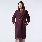 【ST.MALO】秘魯雙面雪境牧旅羊駝大衣-2508WC- XL 桑椹紫/巴黎灰