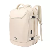 TC 旅行出差大容量電腦背包 可增量雙肩背包 35L-50L 米白色