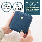 CHENSON 6卡 ㄇ字拉鍊短夾(加大尺寸) (W26352-5) 鸚鵡藍