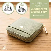 CHENSON 6卡 ㄇ字拉鍊短夾(加大尺寸) (W26352-X8) 淡綠
