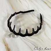 【卡樂熊】韓系高顱頂麂皮造型髮箍- 深咖