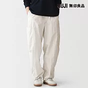 【MUJI 無印良品】女撥水加工多用途舒適寬版褲 S 柔白