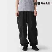 【MUJI 無印良品】女撥水加工多用途舒適寬版褲 S 黑色