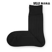 【MUJI 無印良品】男商務直角襪25-27cm 黑直紋