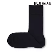 【MUJI 無印良品】男鹿子織商務直角襪25-27cm 暗藍