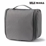 【MUJI 無印良品】聚酯纖維吊掛盒型收納包/灰白灰白/約16x19x6cm