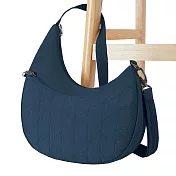 《TRAVELON》Runways 3層防盜斜背彎月包 - 海軍藍