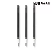 【MUJI 無印良品】可擦膠墨筆芯(3入)/黑0.38
