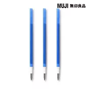 【MUJI 無印良品】可擦膠墨筆芯(3入)/藍0.38