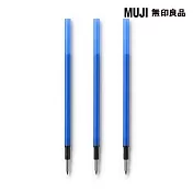 【MUJI 無印良品】可擦膠墨筆芯(3入)/藍0.5
