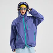 【AnZa】男女大尺碼 連帽防潑水衝鋒外套 2XL~3XL(5色) 2XL 紫色