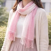 【日本ORIM今治毛巾】純棉輕透 流蘇今治薄圍巾 ‧ 薄紅