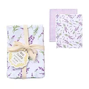 【日本Habituel】居家萬用擦拭 純棉布巾2入組 ‧ 條紋+薰衣草(紫)