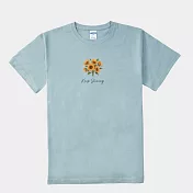 【MsMore】 《自訂款》暖陽花束向日葵插畫圓領T恤# 127145 S 藍色