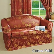 棉花田【彩妍】提花單人沙發便利套-紅色 紅色