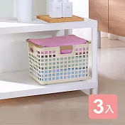 《特收組》6號可堆疊收納籃3入 棕色
