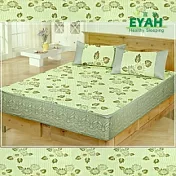 《EYAH宜雅》【綠森林】雙人特大床包式亞藤蓆3件組