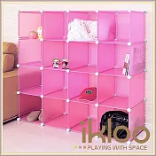 【ikloo】diy家具16格收納櫃/組合櫃 甜心粉
