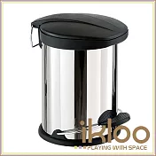 【ikloo】不鏽鋼腳踏垃圾桶-5L(臺灣製造)