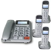 SANLUX 臺灣三洋 數位長距離無線電話子母機三手機組 DCT-8908-3 銀色