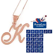 【Anna Lou OF LONDON】倫敦品牌 A-Z 個性字母項鍊~玫瑰金