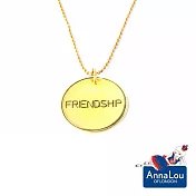 【Anna Lou OF LONDON】倫敦品牌 Inspirational Disc 優雅字墜金項鍊~FRIENDSHIP