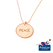 【Anna Lou OF LONDON】倫敦品牌 Inspirational Disc 優雅字墜玫瑰金項鍊~PEACE