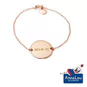 【Anna Lou OF LONDON】倫敦品牌 Inspirational Disc 優雅字墜 ACHIEVE 手鍊~玫瑰金