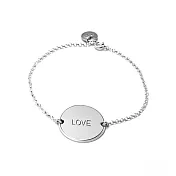 【Anna Lou OF LONDON】倫敦品牌 Inspirational Disc 優雅字墜 LOVE 手鍊~亮銀