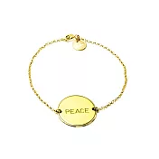 【Anna Lou OF LONDON】倫敦品牌 Inspirational Disc 優雅字墜 PEACE 手鍊~亮金