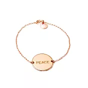 【Anna Lou OF LONDON】倫敦品牌 Inspirational Disc 優雅字墜 PEACE 手鍊~玫瑰金