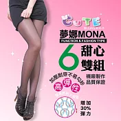 【夢娜mona】耐勾四口全彈-粉膚彈性時尚褲襪-6雙入        膚色