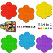 【LE CASSEROLE】超耐熱無毒矽膠止滑隔熱墊六入組(花開富貴系列)